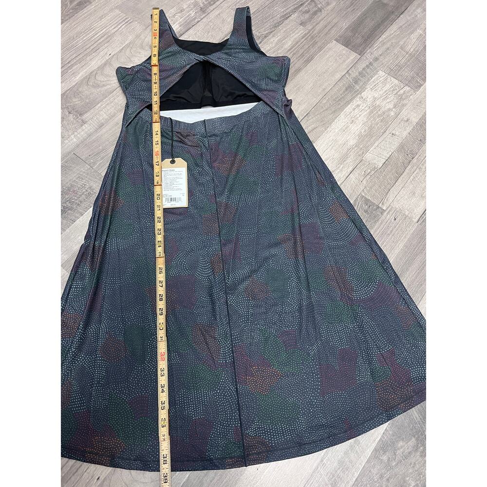 prAna Skypath Dress Deep Pine Dotty Performance Knit Dress WOMEN M vacation - Picture 6 of 7